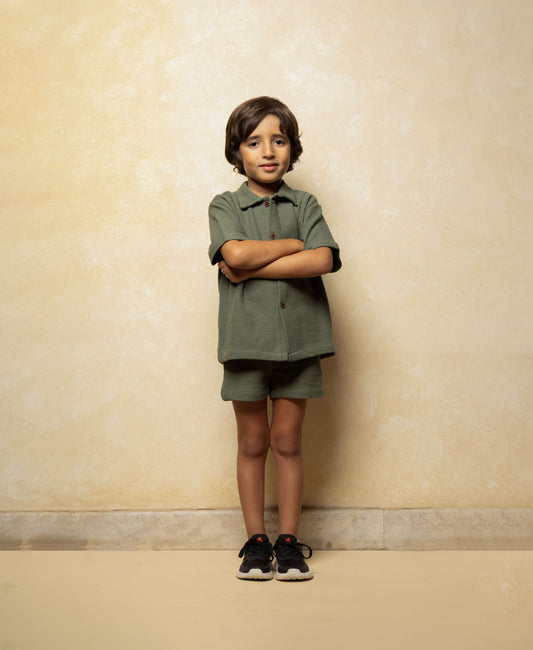 Surf & Button in Olive -Unisex